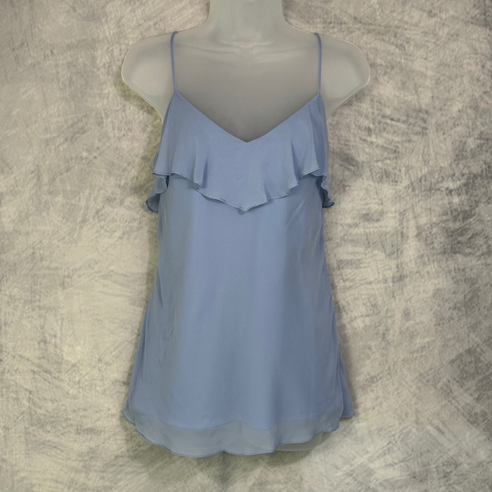 Jenny Yoo Cloudy Blue Chiffon Ruffle Camisole Top Size‎ 8L Fairycore whimsical